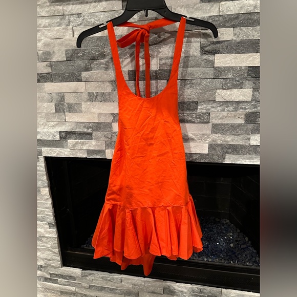 Free People Tops - Free People Printemps Moment Halter in Tangerine Tango